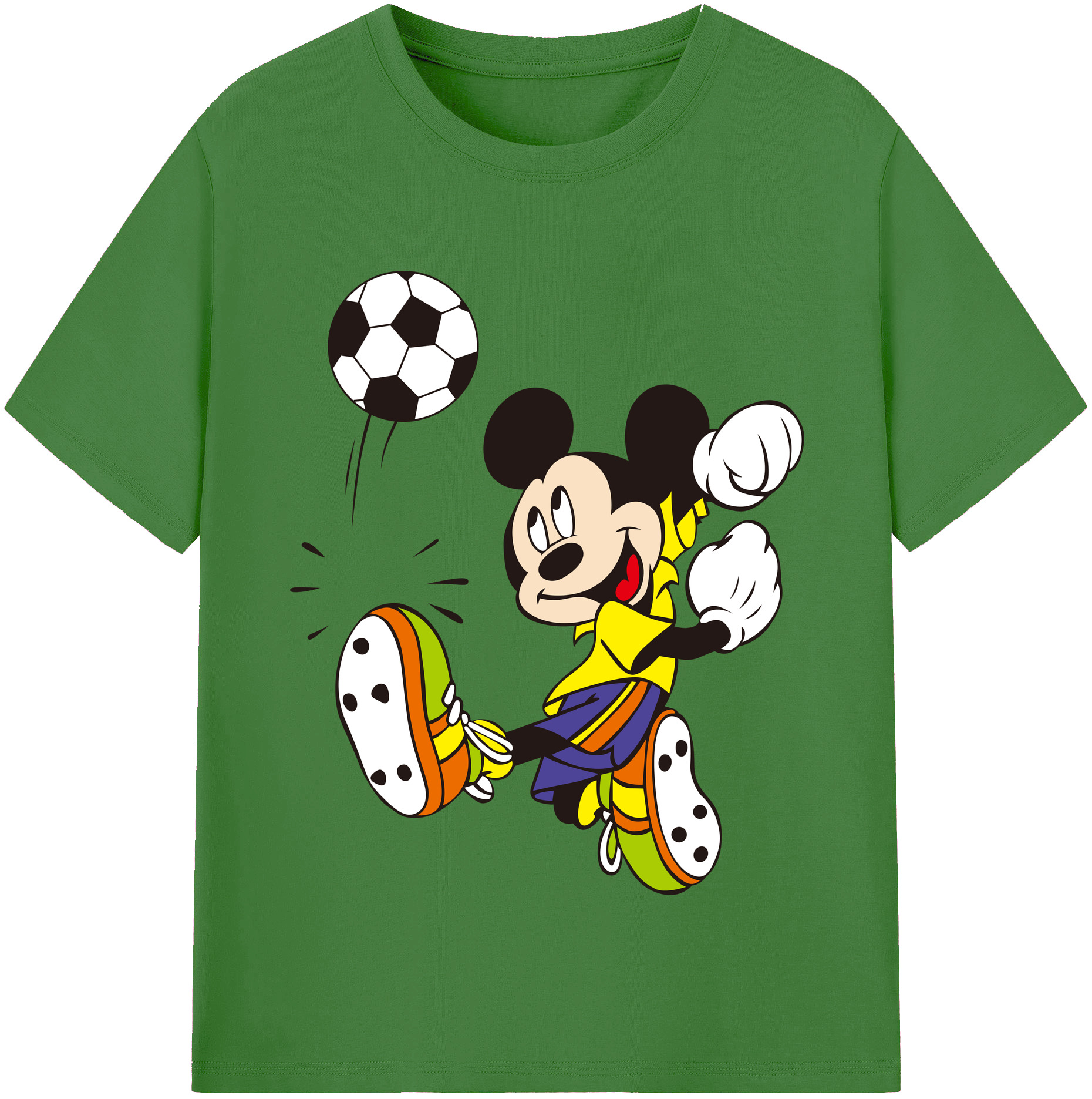 （画像用） ミッキーマウス Mickey Mouse レディースカジュアルプリントTシャツ（綿100％）